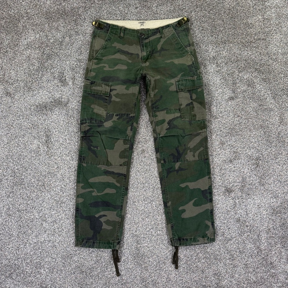 Carhartt WIP Aviation Pant Men 30x30 Camo Ripstop Cargo Trouser Slim Fit 1009578